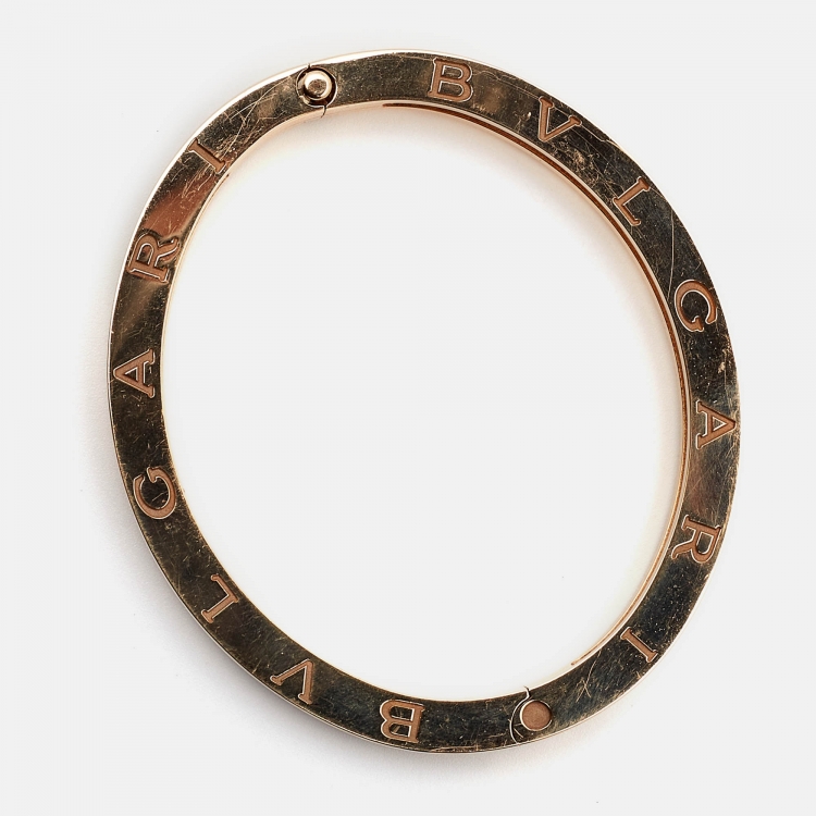 Pre Owned Bvlgari B.Zero1 White Ceramic 18k Rose Gold Bracelet M