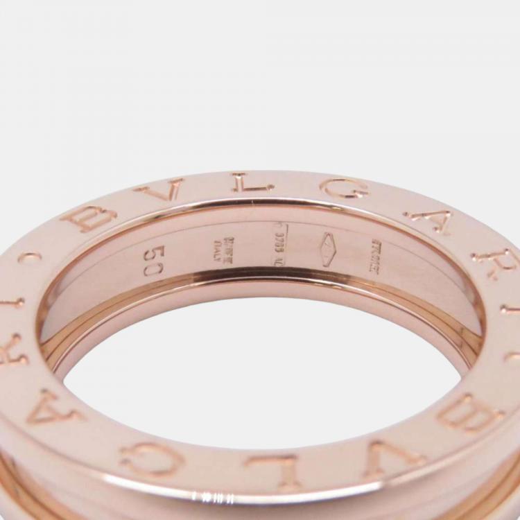 Pre Owned Bvlgari 18K Rose Gold B.Zero1 Band Ring EU 50