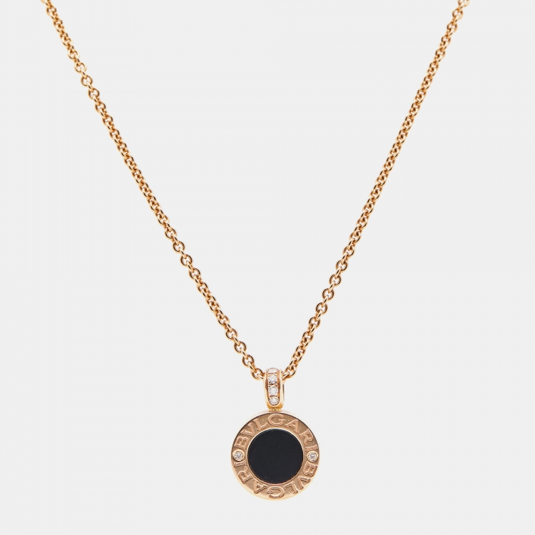 Pre Owned Bvlgari Bvlgari Bvlgari Multi Gemstones 18k Rose Gold Necklace