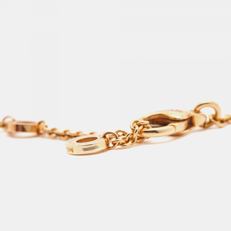 Pre Owned Bvlgari Bvlgari Bvlgari Multi Gemstones 18k Rose Gold Necklace