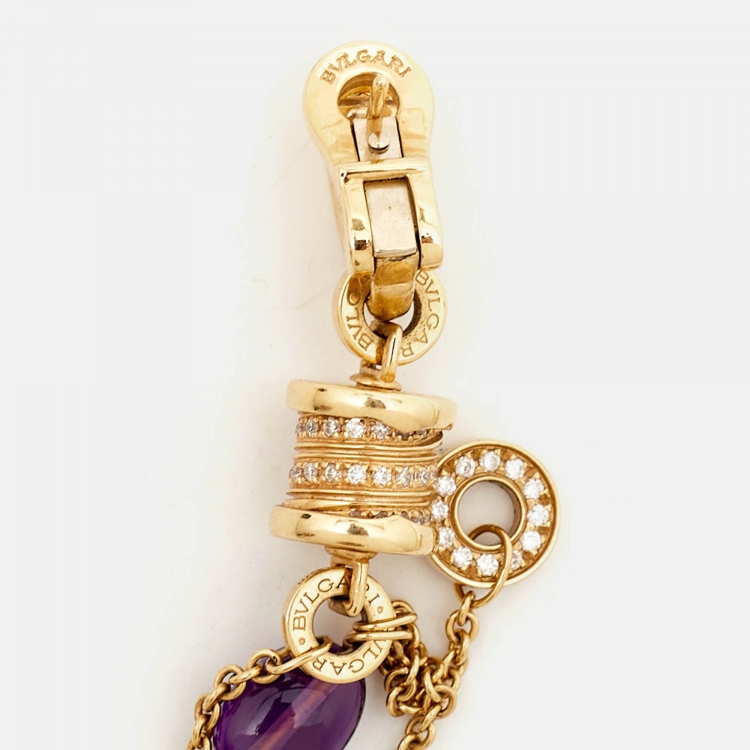 Pre Owned Bvlgari B.Zero1 Multi Gemstone 18k Yellow Gold Earrings