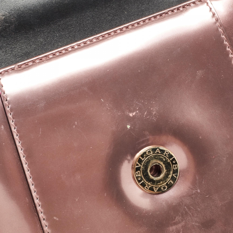 Pre Owned Bvlgari Pink Patent Leather Small Serpenti Forever Top Handle Bag