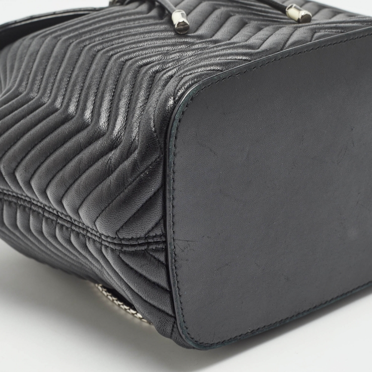 Pre Owned Bvlgari Black Quilted Leather Exclusive Edition Serpenti Forever Backpack