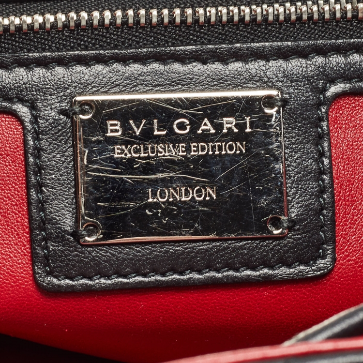 Pre Owned Bvlgari Black Quilted Leather Exclusive Edition Serpenti Forever Backpack