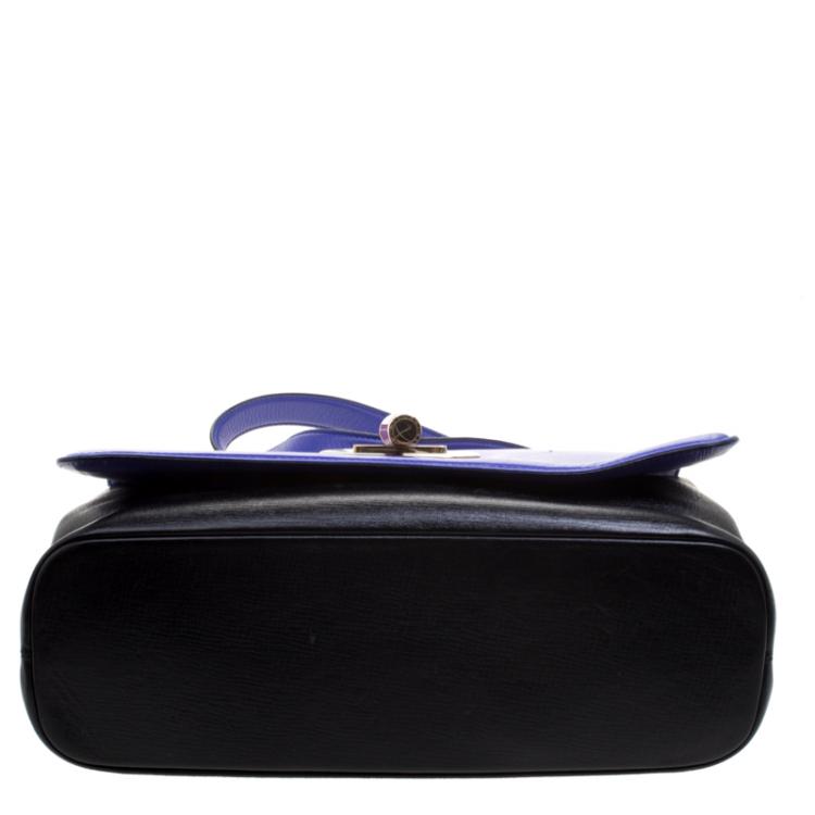مملوكة مسبقًا Bvlgari Blue/Black Leather Icona Shoulder Bag