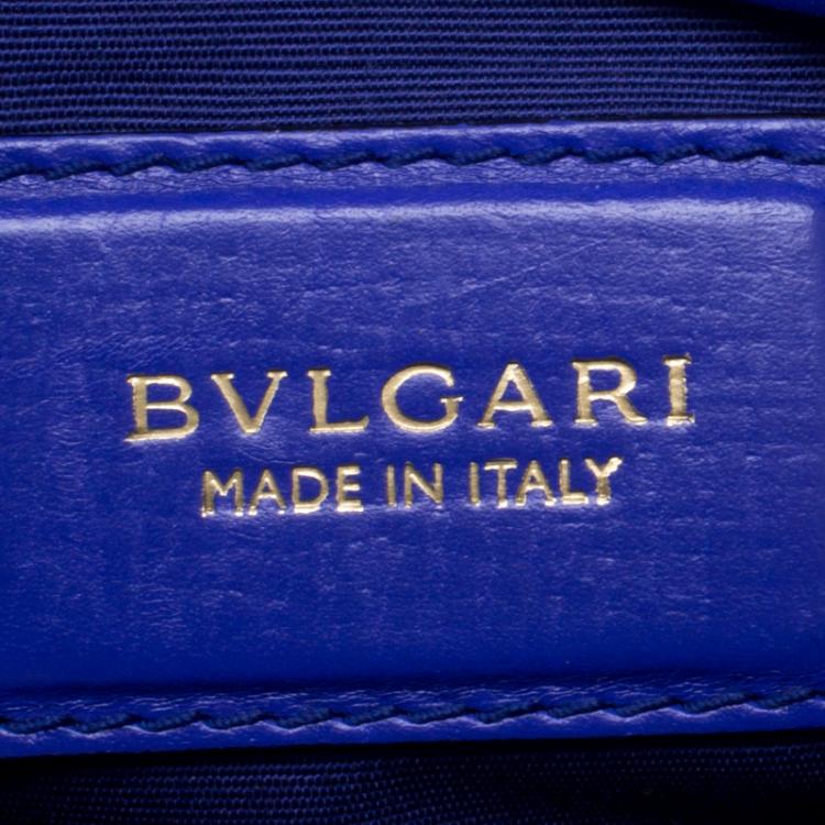 مملوكة مسبقًا Bvlgari Blue/Black Leather Icona Shoulder Bag