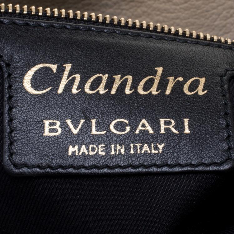 مملوكة مسبقًا Bvlgari Beige/Black Leather Labyrinth Chandra Hobo