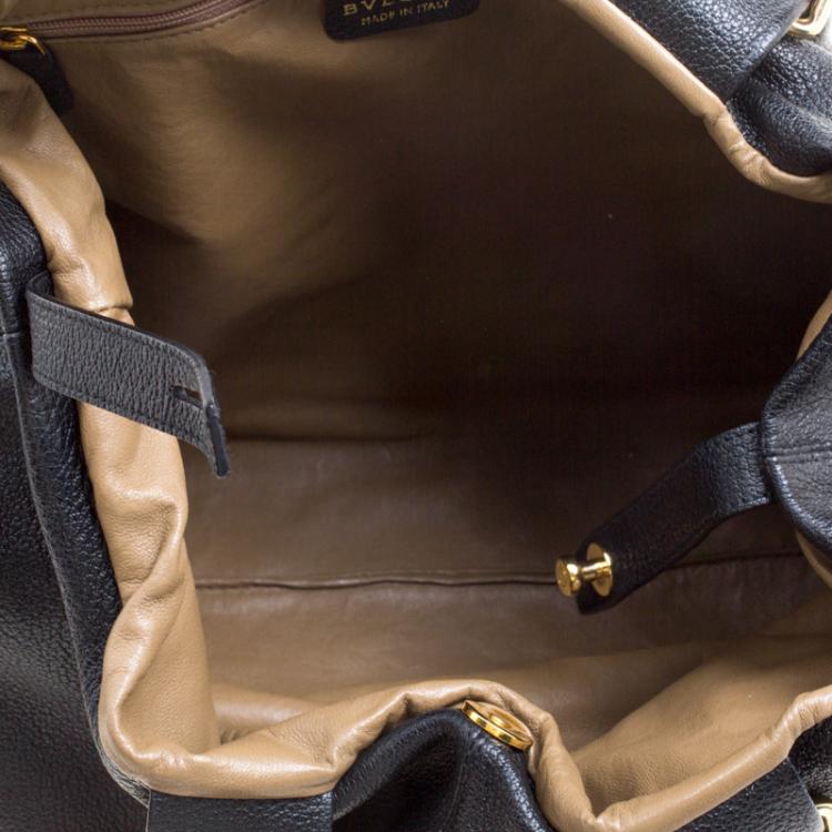 Pre Owned Bvlgari Black Leather Leoni Satchel
