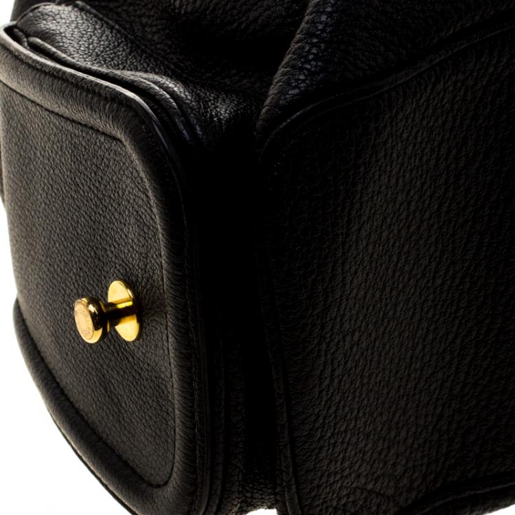 Pre Owned Bvlgari Black Leather Leoni Satchel