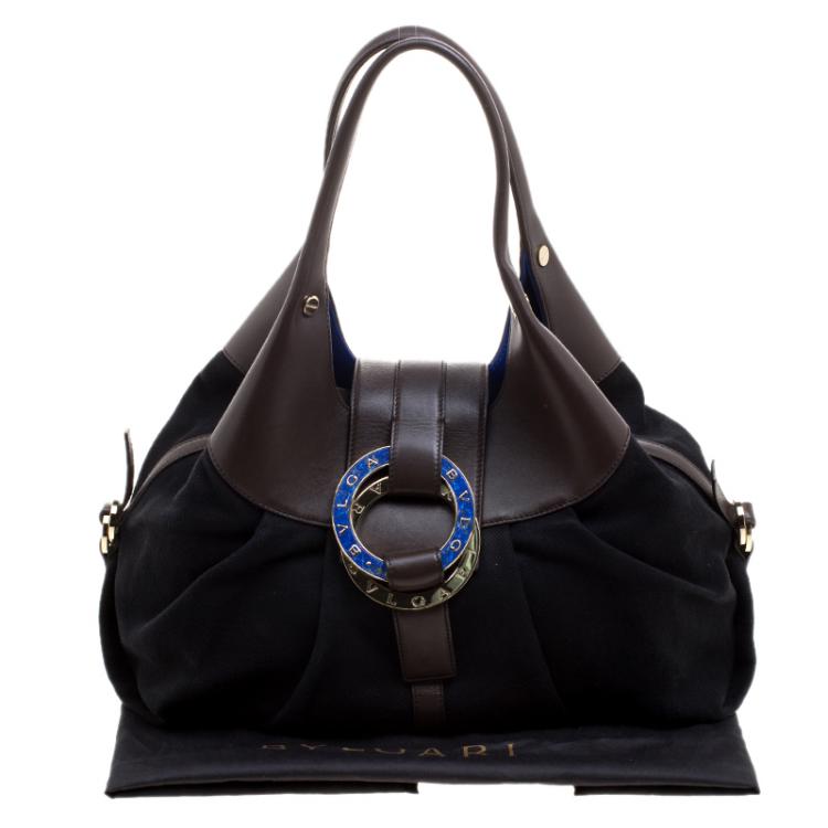 Pre Owned Bvlgari Black/Brown Leather Chandra Hobo