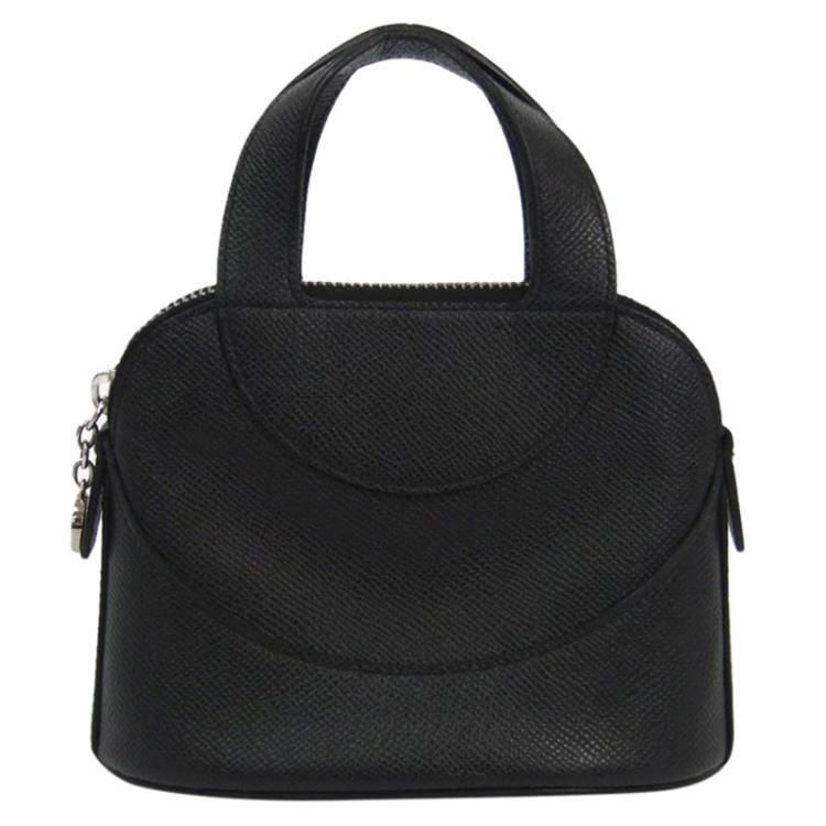Pre Owned Bvlgari Black Leather Mini Zip Satchel