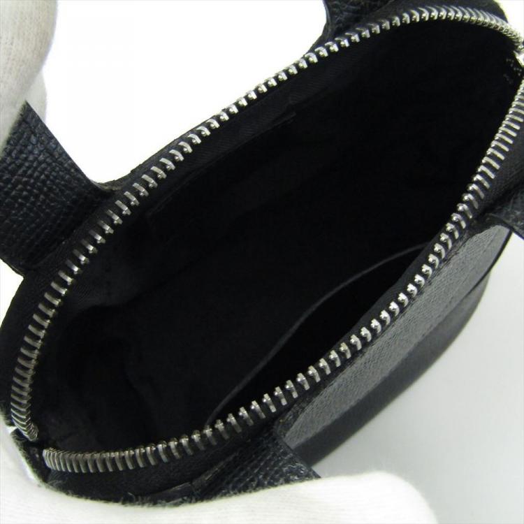 Pre Owned Bvlgari Black Leather Mini Zip Satchel