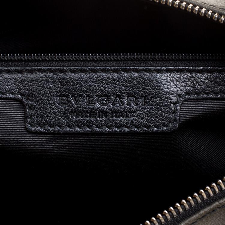 Pre Owned Bvlgari Grey Coated Fabric Satchel