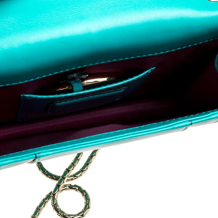 Pre Owned Bvlgari Green Leather Small Serpenti Forever Shoulder Bag