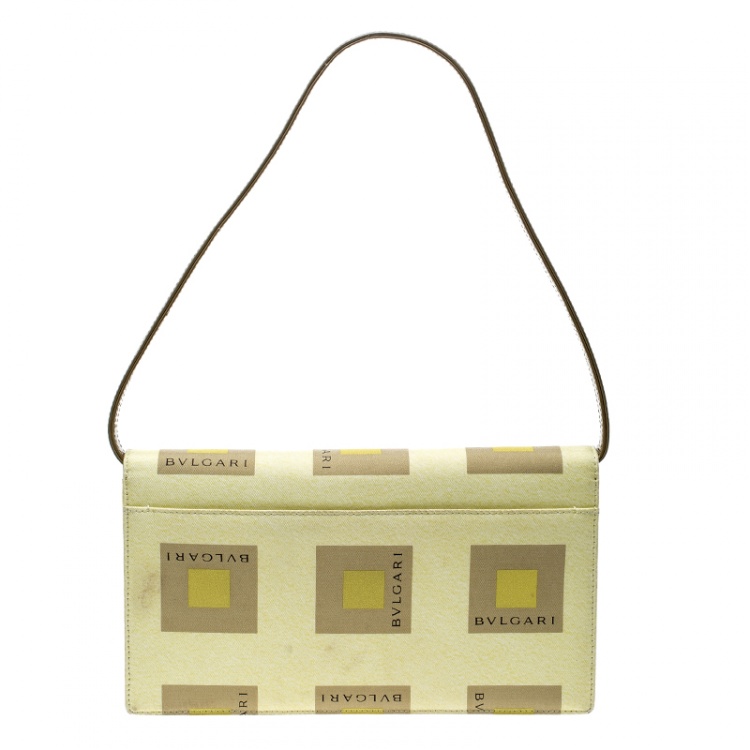 مملوكة مسبقًا Bvlgari Yellow Printed Fabric Shoulder Bag