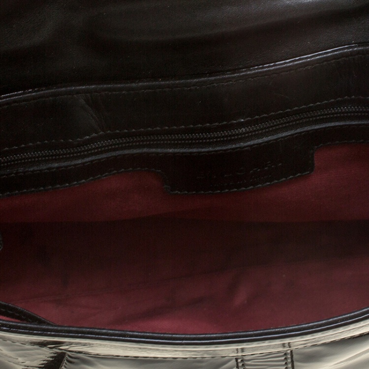 Pre Owned Bvlgari Black Patent Leather Chandra Shoulder Bag