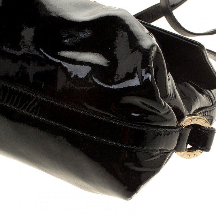 Pre Owned Bvlgari Black Patent Leather Chandra Shoulder Bag