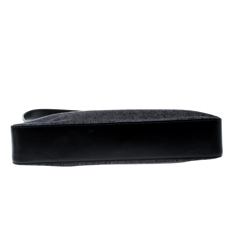 مملوكة مسبقًا Bvlgari Grey/Black Monogram Canvas and Leather Pochette