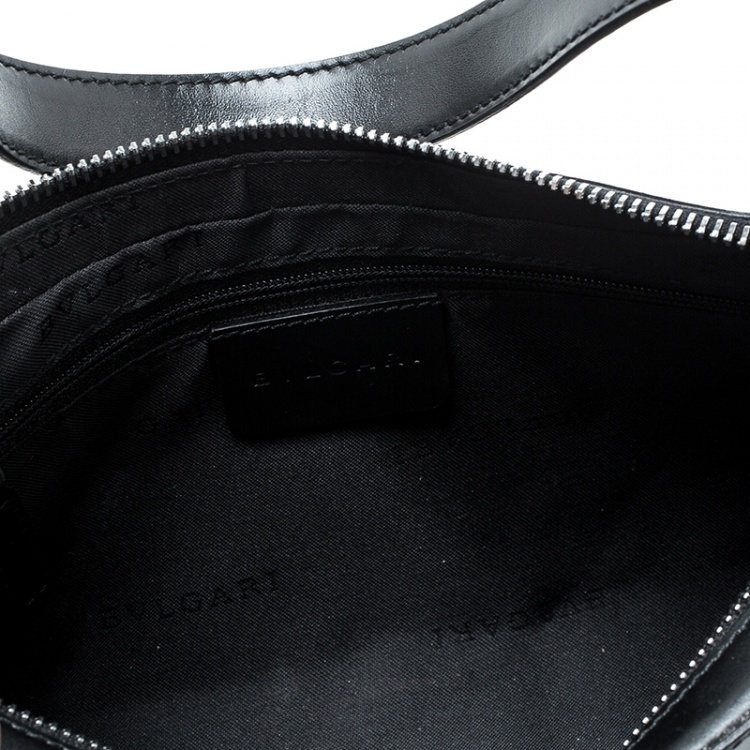 مملوكة مسبقًا Bvlgari Grey/Black Monogram Canvas and Leather Pochette