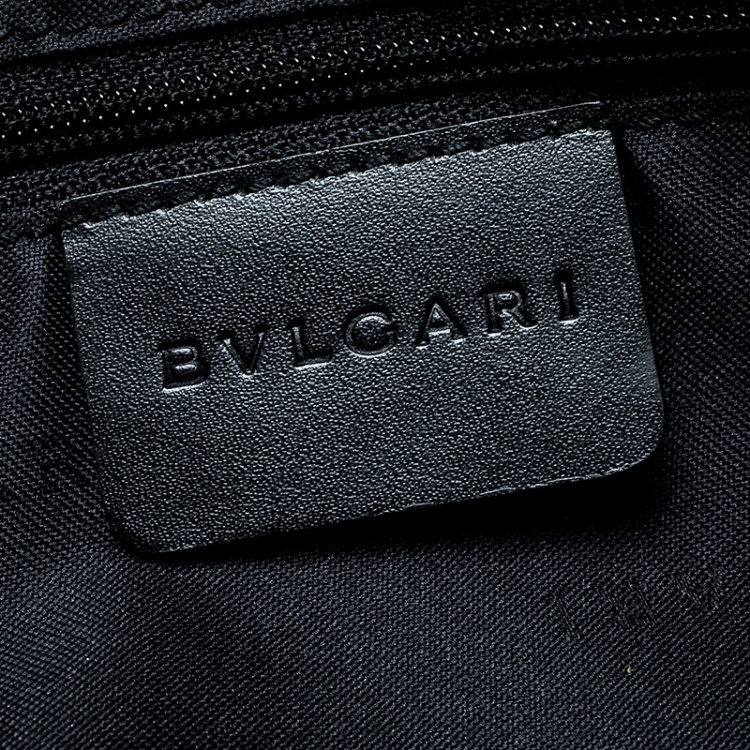 مملوكة مسبقًا Bvlgari Grey/Black Monogram Canvas and Leather Pochette