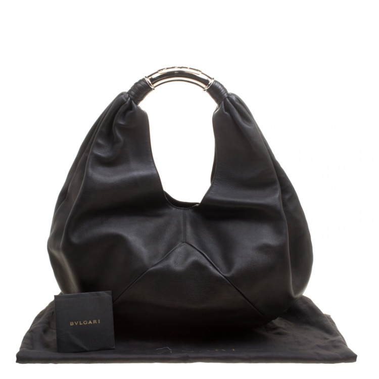 Pre Owned Bvlgari Black Leather Hobo
