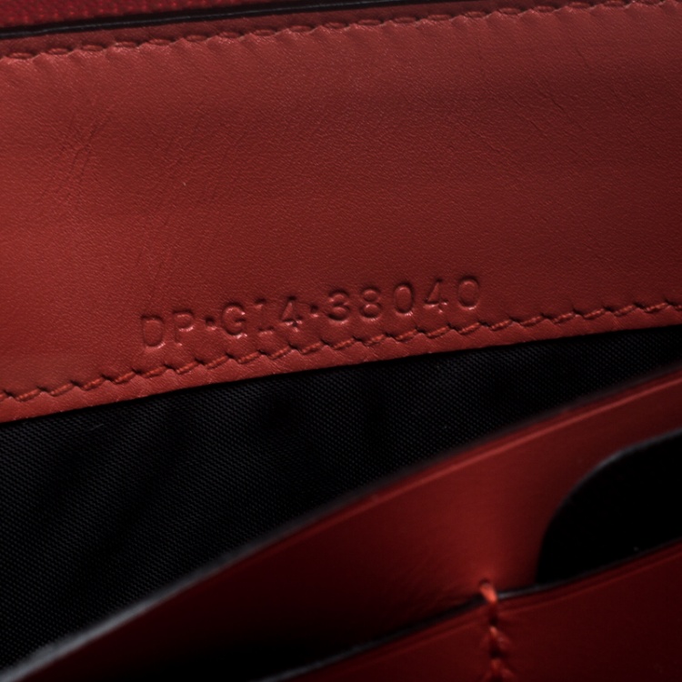 Pre Owned Bvlgari Red Leather Serpenti Forever Zip  Around Wallet 