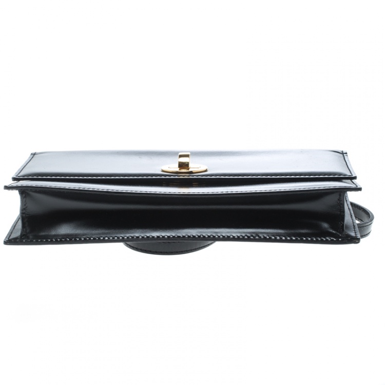 Pre Owned Bvlgari Black Leather Clutch Bag