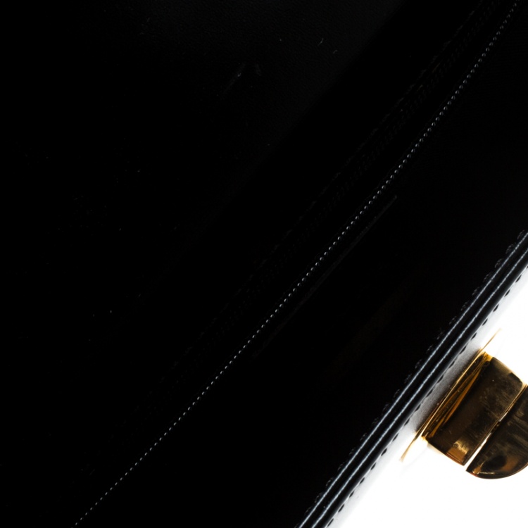 Pre Owned Bvlgari Black Leather Clutch Bag