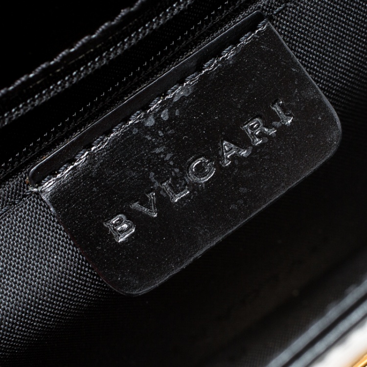 Pre Owned Bvlgari Black Leather Clutch Bag