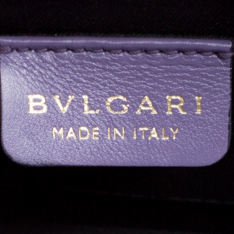 Pre Owned Bvlgari Purple Leather Small Serpenti Forever Shoulder Bag