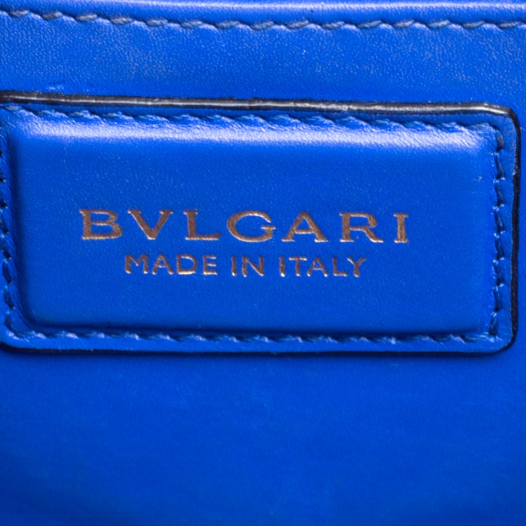 Pre Owned Bvlgari Blue Leather Medium Serpenti Forever Shoulder Bag