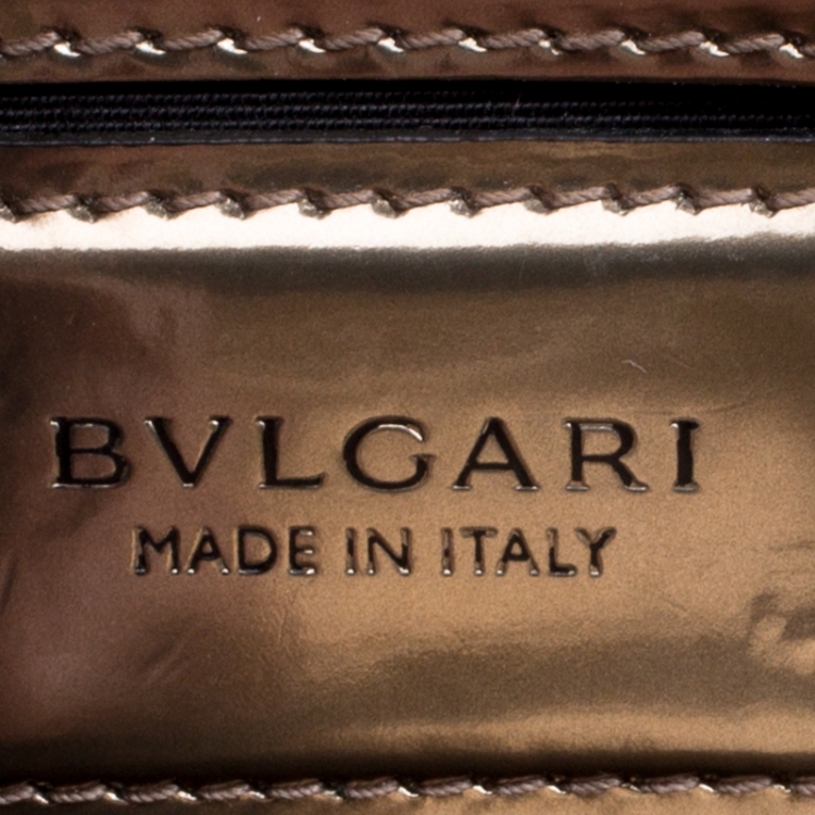 Pre Owned Bvlgari Brown Patent Leather Medium Serpenti Forever Shoulder Bag