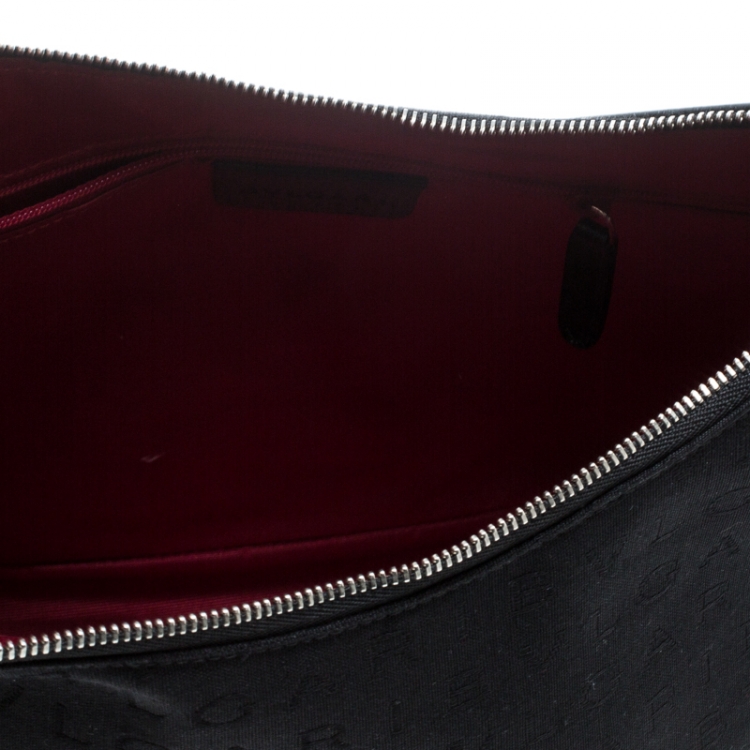 مملوكة مسبقًا Bvlgari Black Signature Fabric and Leather Medium Brigitte Hobo