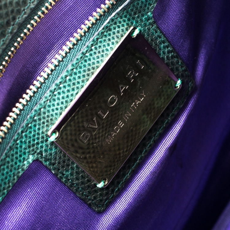 مملوكة مسبقًا Bvlgari Green Lizard Large Serpenti Forever Shoulder Bag