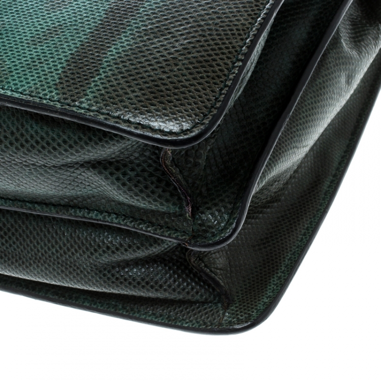 مملوكة مسبقًا Bvlgari Green Lizard Large Serpenti Forever Shoulder Bag