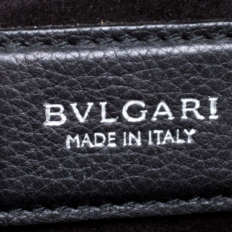 Pre Owned Bvlgari Black Leather Chain Shopping Tote