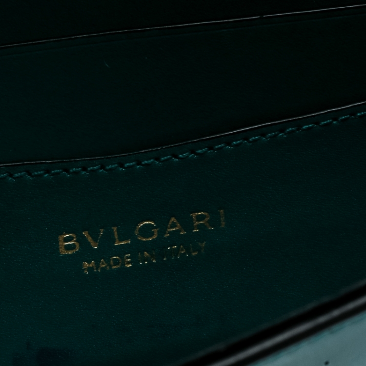 مملوكة مسبقًا Bvlgari Green Leather Serpenti Forever Shoulder Bag