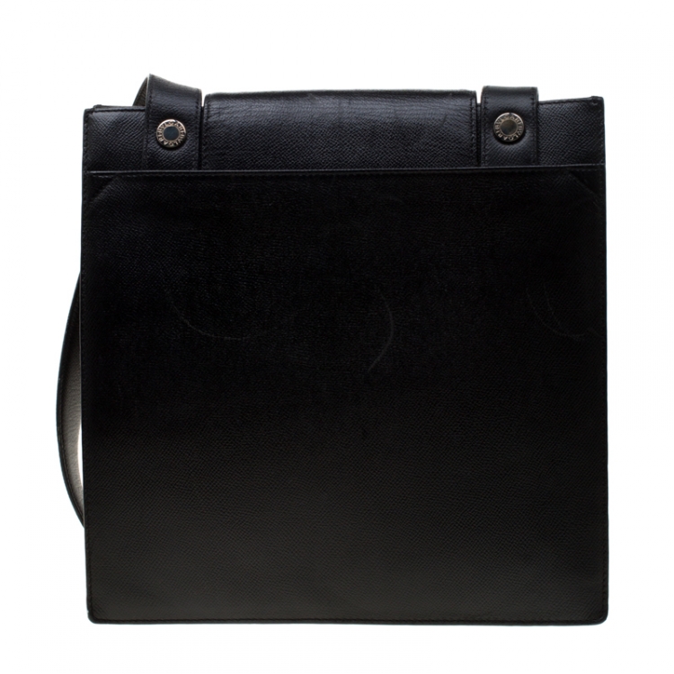 Pre Owned Bvlgari Black Leather Shoulder Bag