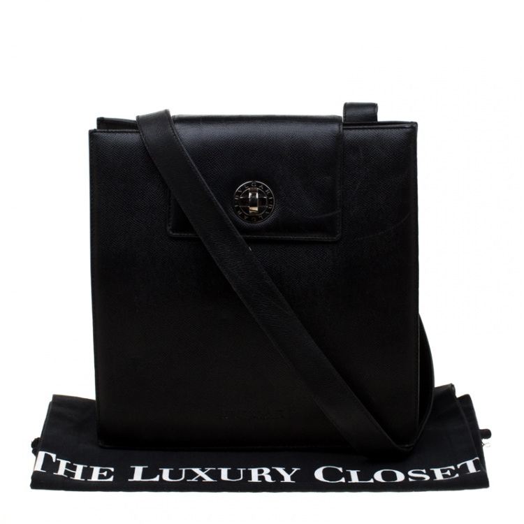 Pre Owned Bvlgari Black Leather Shoulder Bag