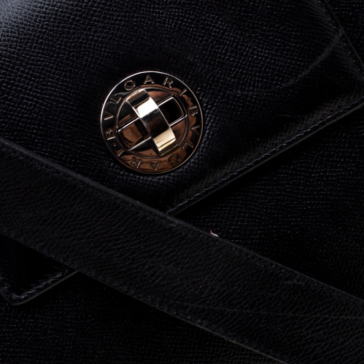 Pre Owned Bvlgari Black Leather Shoulder Bag