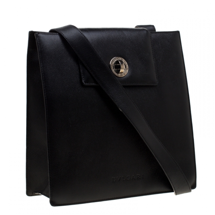 Pre Owned Bvlgari Black Leather Shoulder Bag