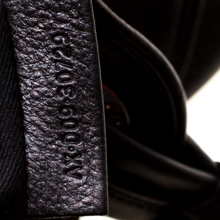 مملوكة مسبقًا Bvlgari Black Leather Ruched Hobo