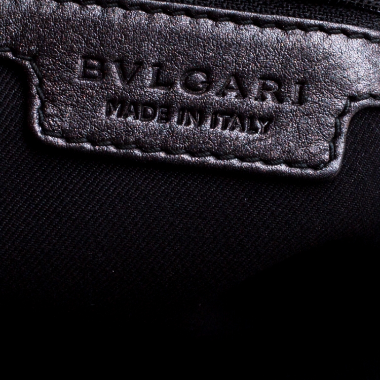 مملوكة مسبقًا Bvlgari Black Leather Ruched Hobo