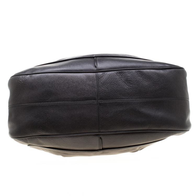 مملوكة مسبقًا Bvlgari Black Leather Ruched Hobo