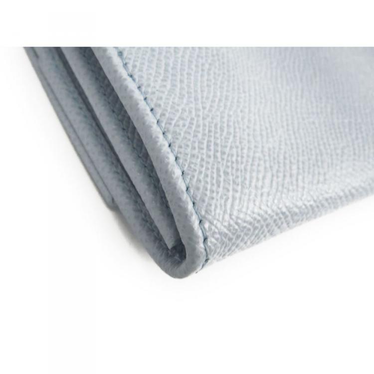 Pre Owned Bvlgari Light Blue Leather Bvlgari Bvlgari Long Wallet