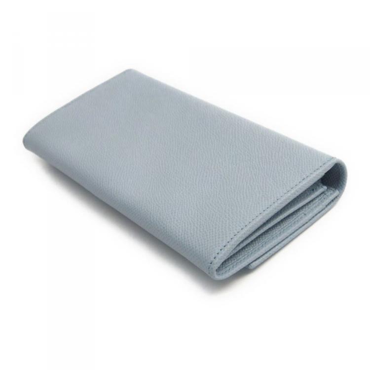 Pre Owned Bvlgari Light Blue Leather Bvlgari Bvlgari Long Wallet