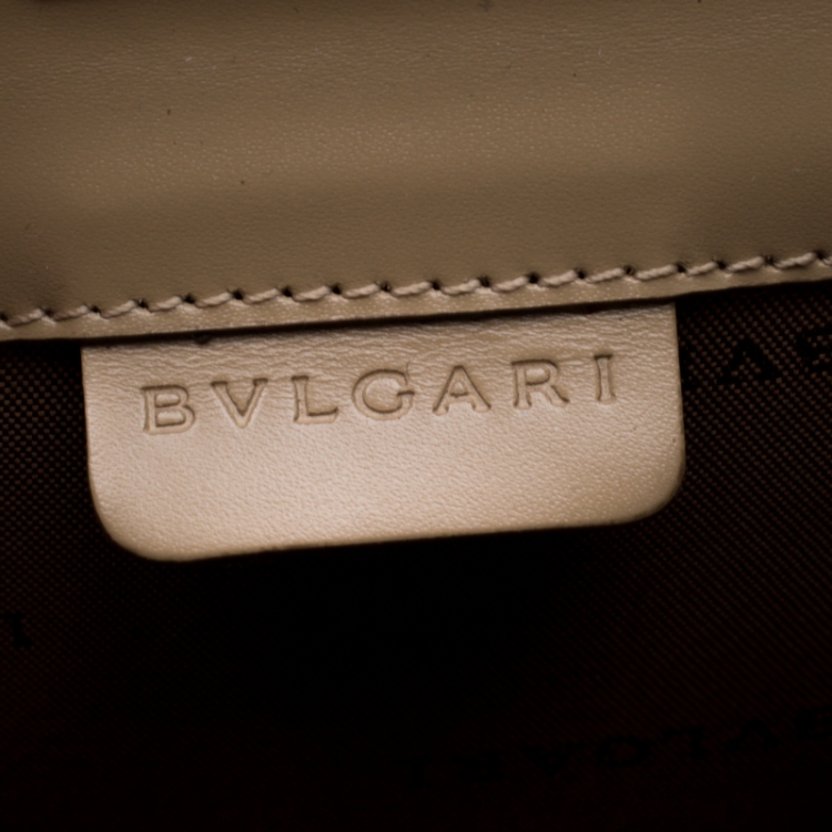 Pre Owned Bvlgari Beige Leather Crossbody Bag