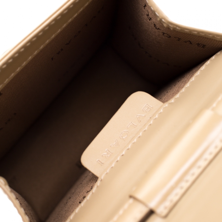 Pre Owned Bvlgari Beige Leather Crossbody Bag