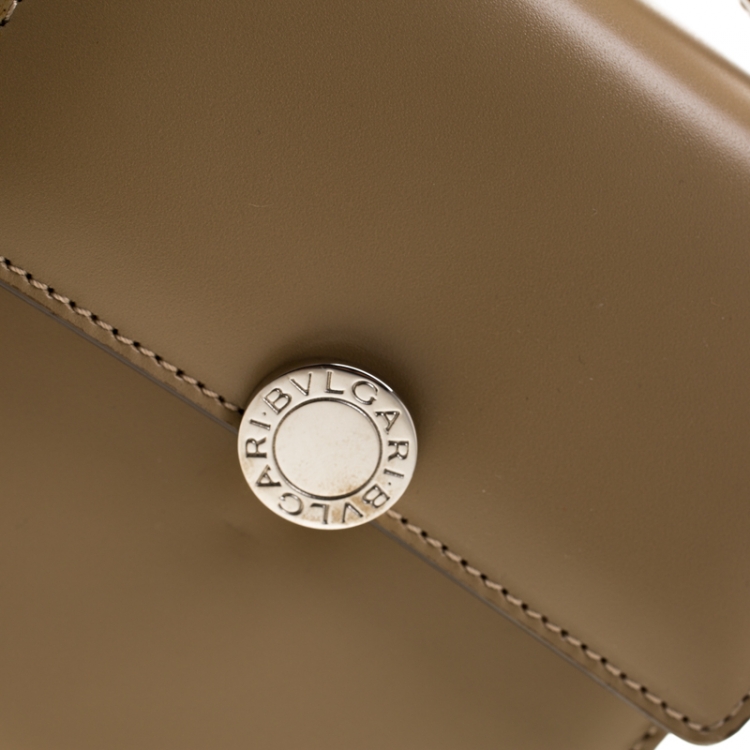 Pre Owned Bvlgari Beige Leather Crossbody Bag