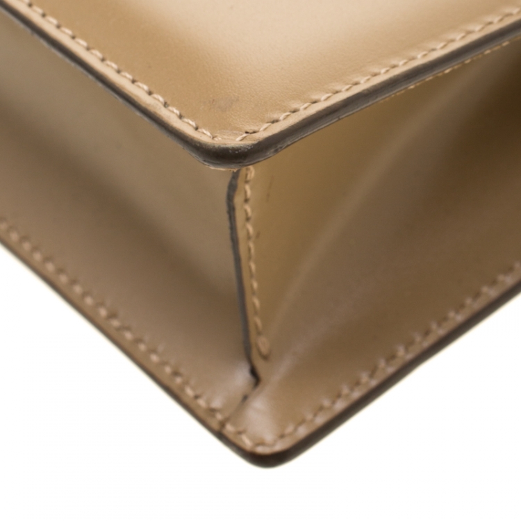 Pre Owned Bvlgari Beige Leather Crossbody Bag